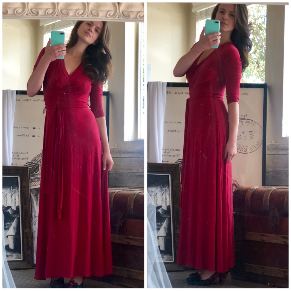 PINKBLUSH Maroon Maternity Dress (size medium)